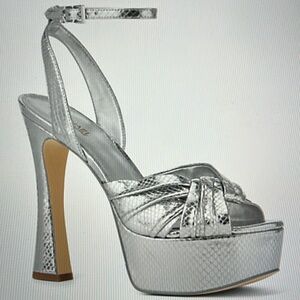 Michael Kors Selena platform sandal, metallic leather